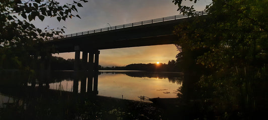 Soleil Du 19 Août 2021 6H20 (Vue K1) Pont Jacques Cartier De Sherbrooke Et Rivière Magog