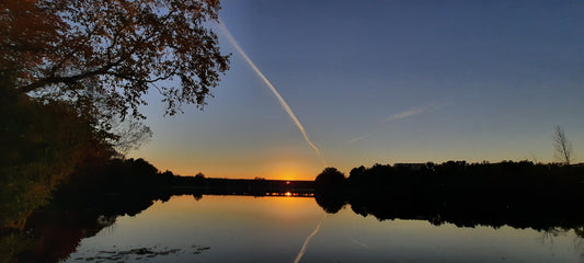 Bye Bye Coucher De Soleil Du 6 Octobre 2021 18H09 (Vue 1) Rivière Magog À Sherbrooke. Pont